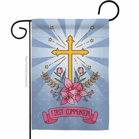 PATIO TRASERO G135212-BO Holy Communion Religious First Double-Sided Decorative Garden Flag, Multi Color PA3900503